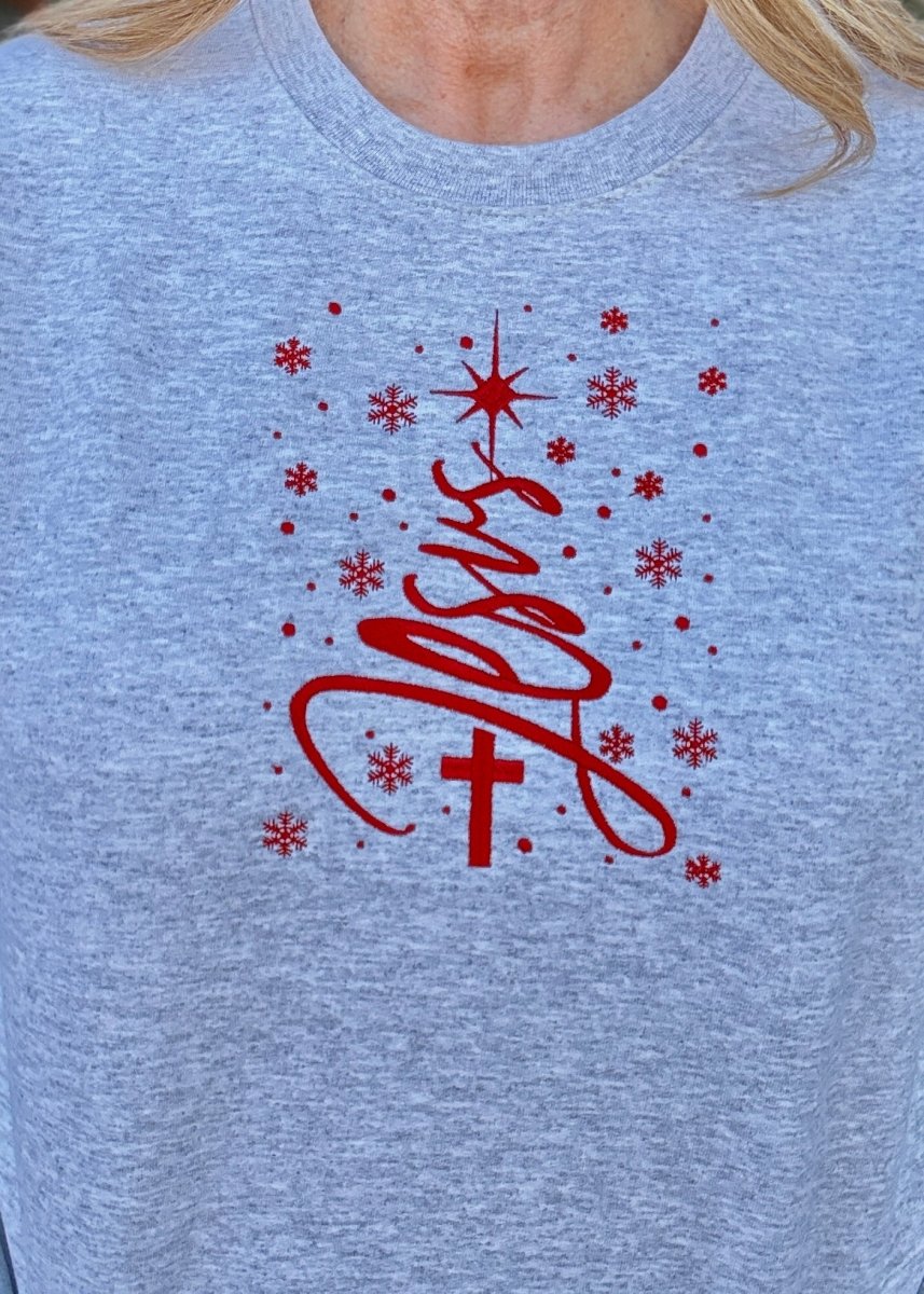 Jesus Christmas Tree Embroidered Sweatshirt - sweatshirt - Jimberly's Boutique - Olive Branch - Mississippi