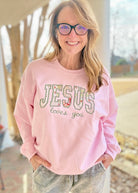 Jesus Loves You Applique' Sweatshirt - Embroidered Sweatshirt - Jimberly's Boutique - Olive Branch - Mississippi