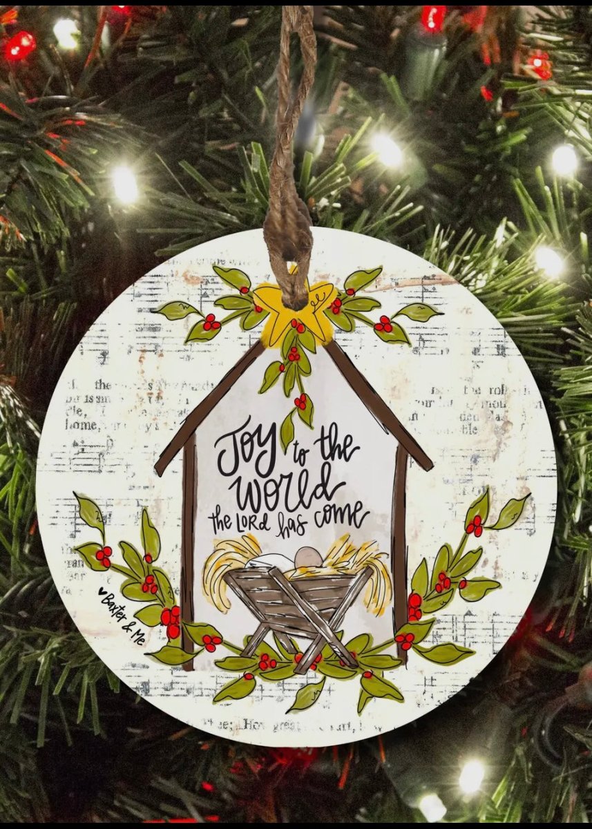Joy To The World Star Manger Ornament - ornament - Jimberly's Boutique - Olive Branch - Mississippi