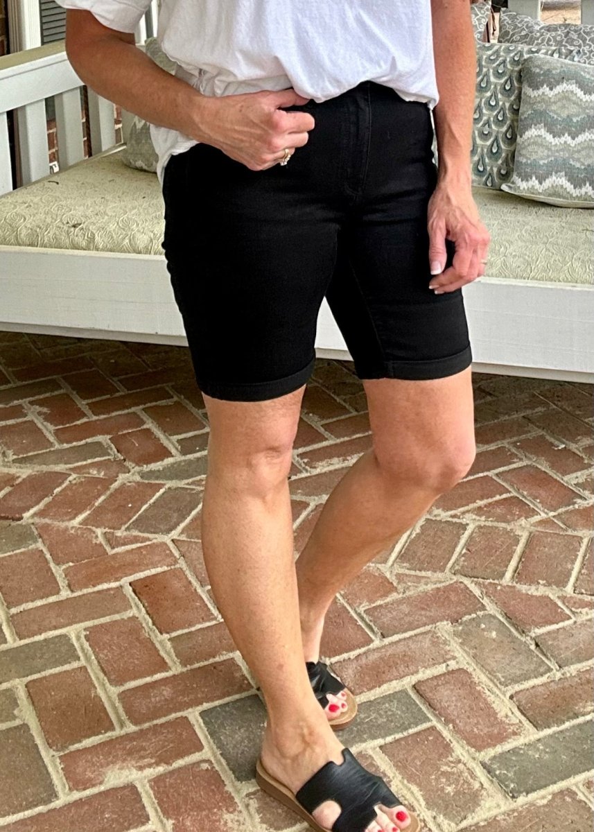 Judy Blue Bermuda Shorts - Black - judy blue shorts -Jimberly's Boutique-Olive Branch-Mississippi