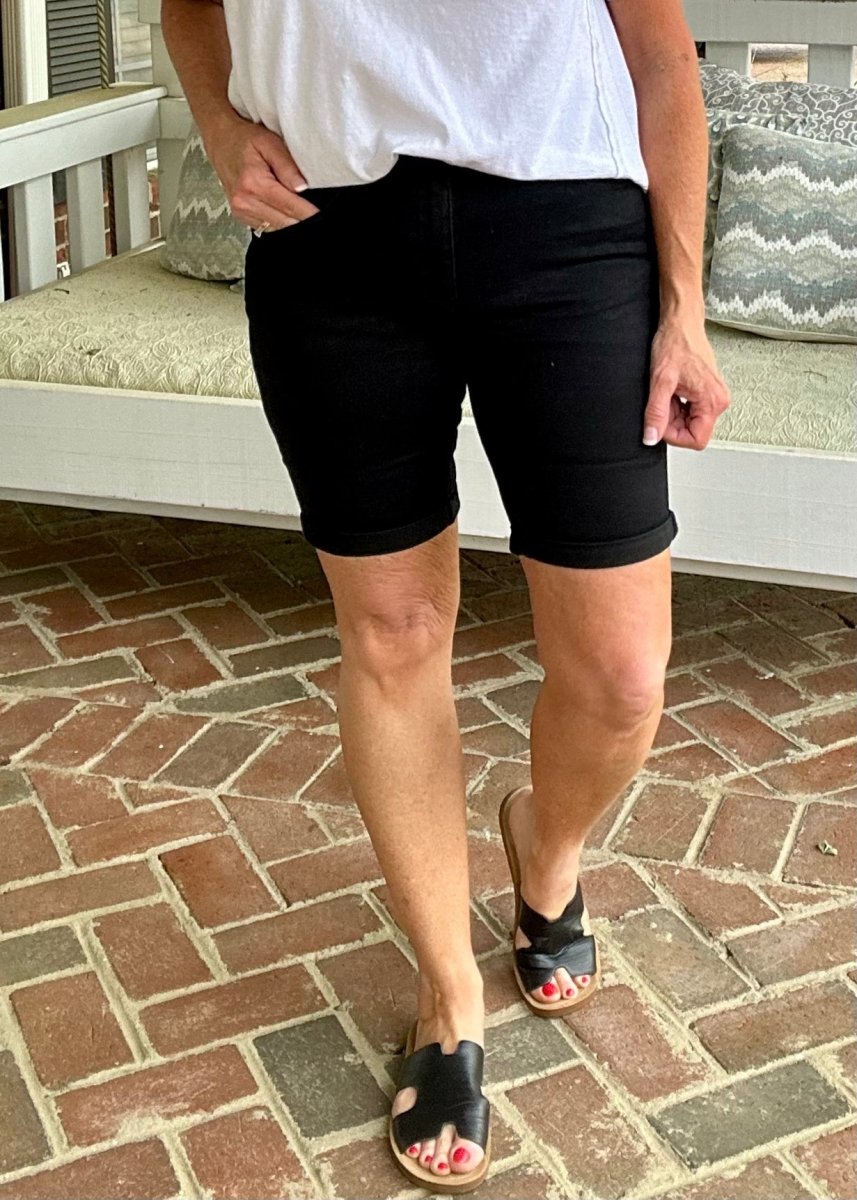 Judy Blue Bermuda Shorts - Black - judy blue shorts -Jimberly's Boutique-Olive Branch-Mississippi