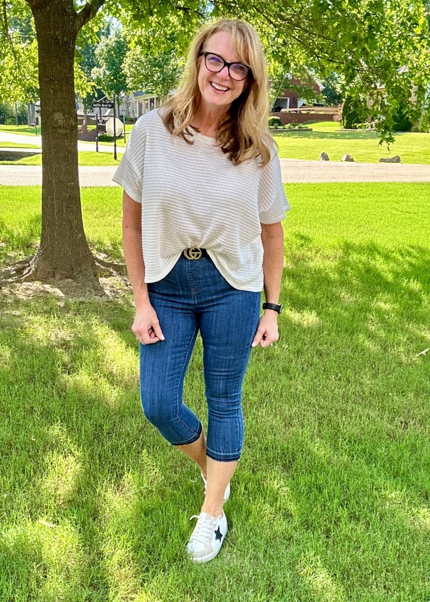 Capri jeans high waist hotsell