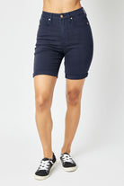 Judy Blue Shorts | Bermuda | Navy | Tummy Control - judy blue shorts -Jimberly's Boutique-Olive Branch-Mississippi
