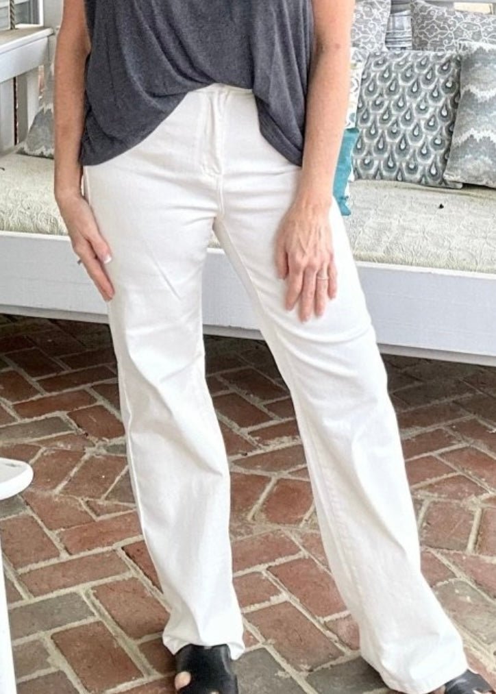 Judy Blue Wynona White | High Waist | Wide Leg Jeans - Judy Blue Jeans - Jimberly's Boutique - Olive Branch - Mississippi
