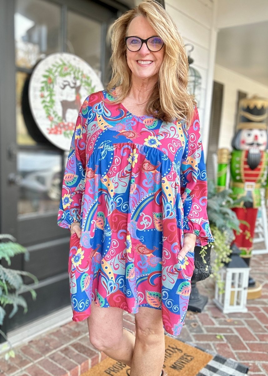 Keep Dreaming V Neck Dress | Cotton Bleu - dress - Jimberly's Boutique - Olive Branch - Mississippi