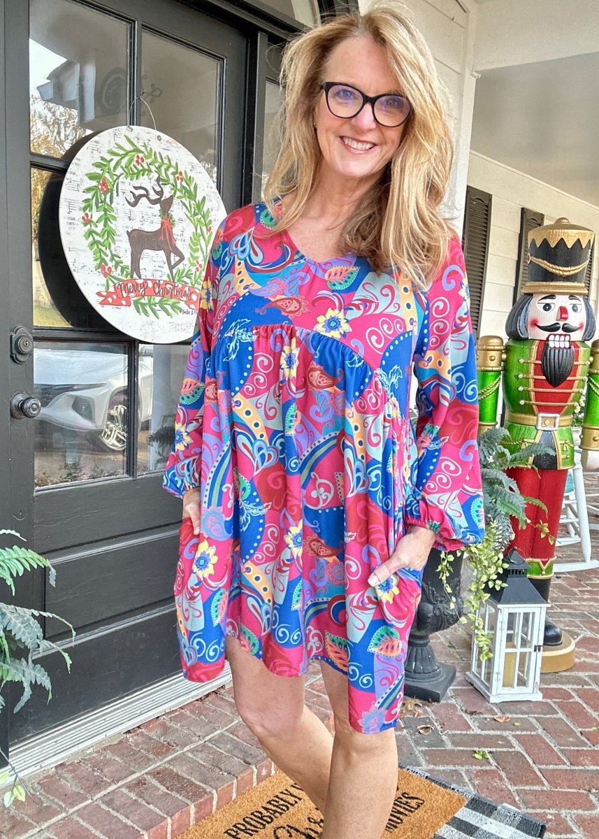 Keep Dreaming V Neck Dress | Cotton Bleu - dress - Jimberly's Boutique - Olive Branch - Mississippi