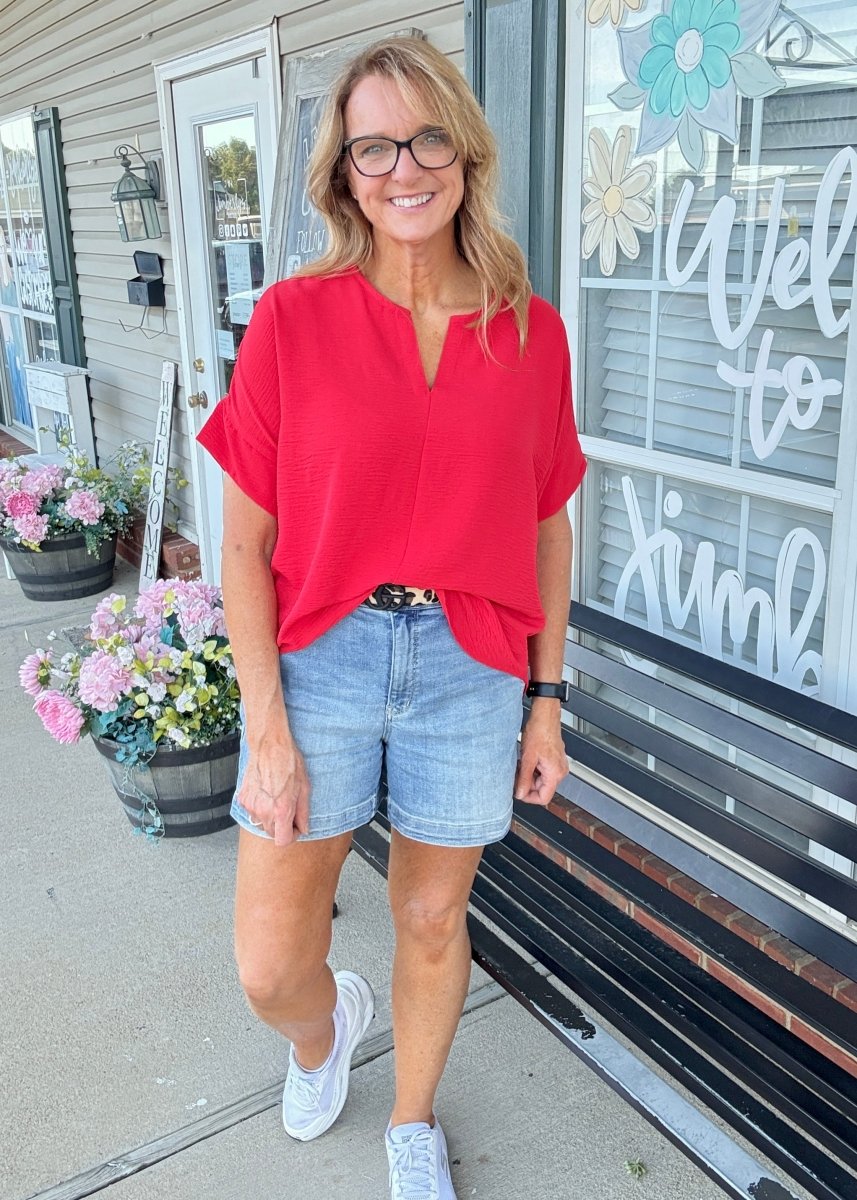 Keep It Classy Top - Red - Shirts & Tops - Jimberly's Boutique - Olive Branch - Mississippi