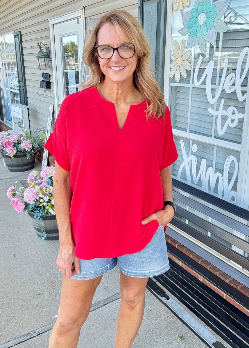 Keep It Classy Top - Red - Shirts & Tops - Jimberly's Boutique - Olive Branch - Mississippi