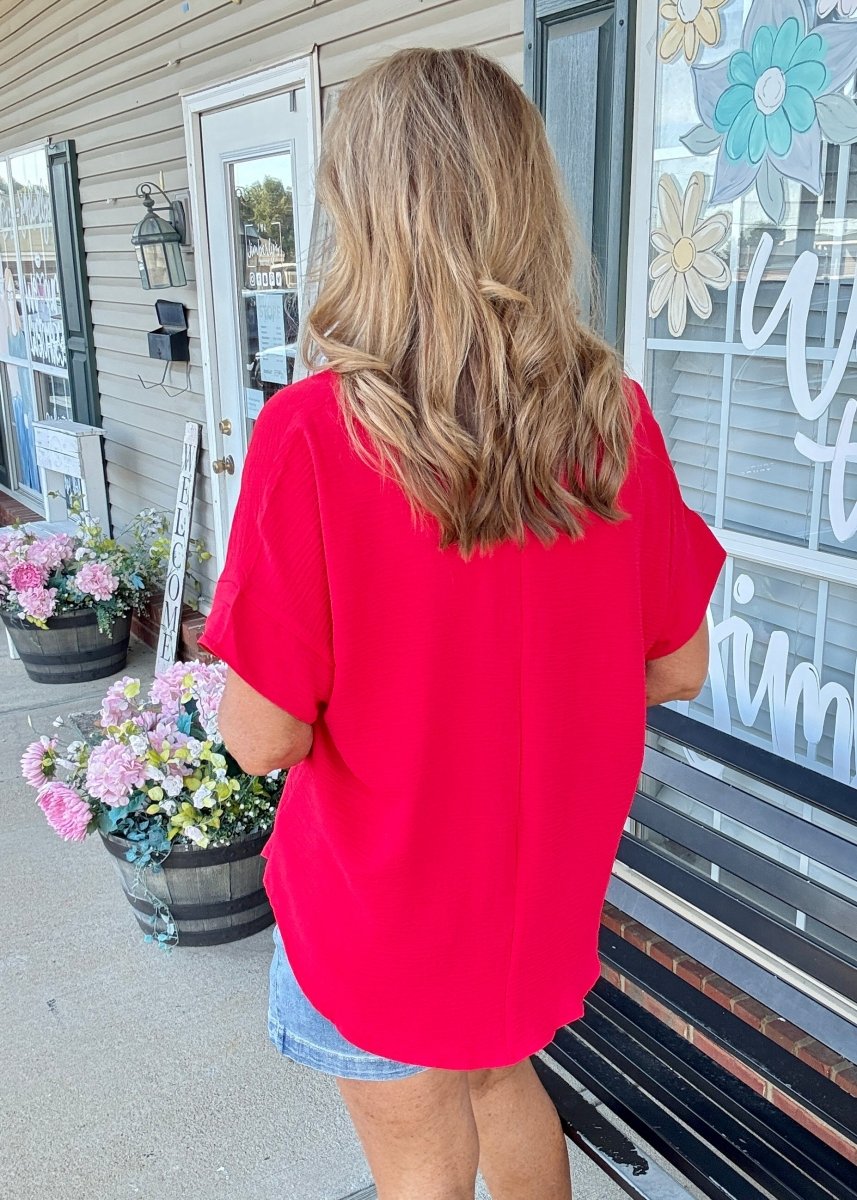 Keep It Classy Top - Red - Shirts & Tops - Jimberly's Boutique - Olive Branch - Mississippi