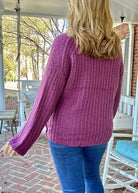 Keep You Happy Patterned Sweater - Faded Plum - sweater - Jimberly's Boutique - Olive Branch - Mississippi