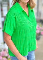Kelly Green Textured Top | Jodifl - Jodifl Top - Jimberly's Boutique - Olive Branch - Mississippi