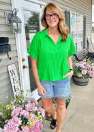 Kelly Green Textured Top | Jodifl - Jodifl Top - Jimberly's Boutique - Olive Branch - Mississippi