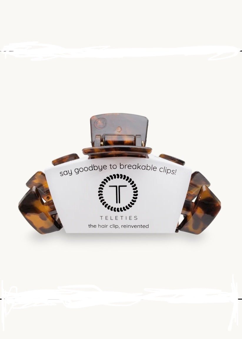 Large Hair Clip | Classic | Tortoise | Teleties - Teletie Classic Hair Clip - Jimberly's Boutique - Olive Branch - Mississippi