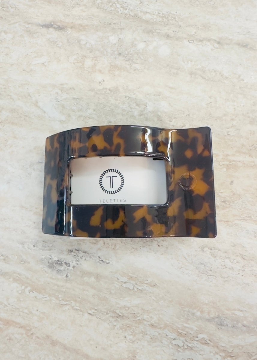 Large Rectangle Flat Hair Clip - Tortoise - Flat Hair Clip - Jimberly's Boutique - Olive Branch - Mississippi