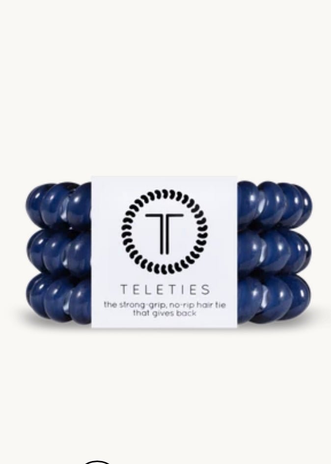 Large Teleties Hair Ties - Nantucket Navy - Teleties Hair Ties -Jimberly's Boutique-Olive Branch-Mississippi