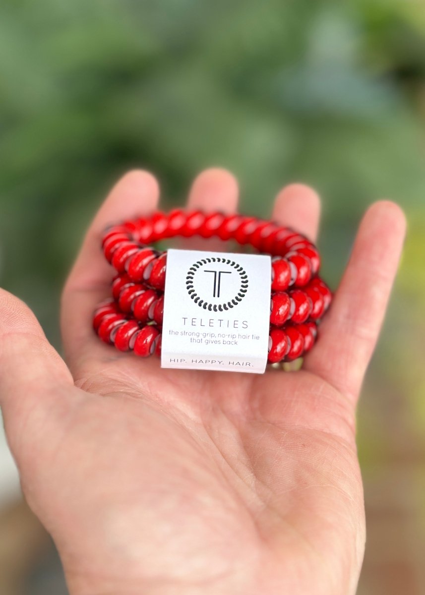 Large Teleties Hair Ties - Scarlet Red - Teleties Hair Ties -Jimberly's Boutique-Olive Branch-Mississippi