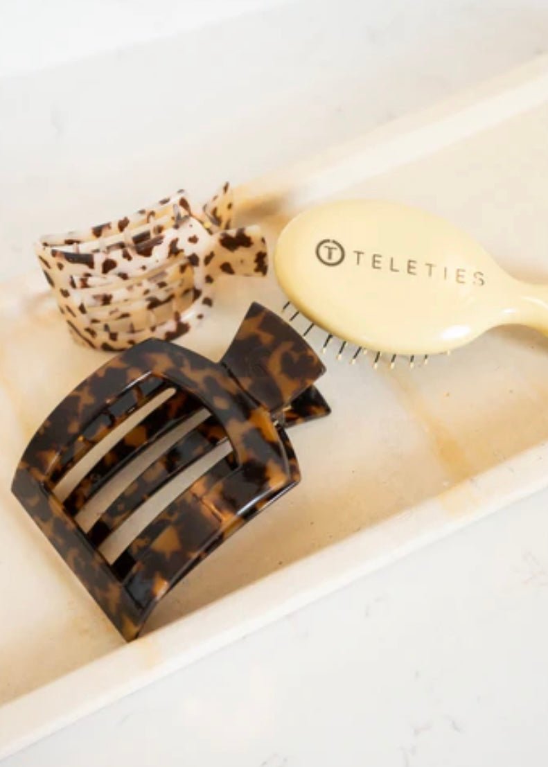 Large Teleties Square Flat Clip - Tortoise - Jimberly's Boutique - Olive Branch - Mississippi