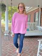 Legacy Hi - Low Hem Fleece Pullover - Candy Pink - Casual Sweatshirt - Jimberly's Boutique - Olive Branch - Mississippi
