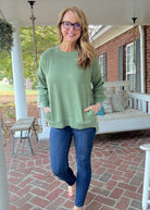 Legacy Hi - Low Hem Fleece Pullover - Olive Green - Casual Sweatshirt - Jimberly's Boutique - Olive Branch - Mississippi