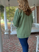Legacy Hi - Low Hem Fleece Pullover - Olive Green - Casual Sweatshirt - Jimberly's Boutique - Olive Branch - Mississippi