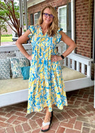 Lemonade Mix Midi Dress | Umgee - Umgee Dress -Jimberly's Boutique-Olive Branch-Mississippi