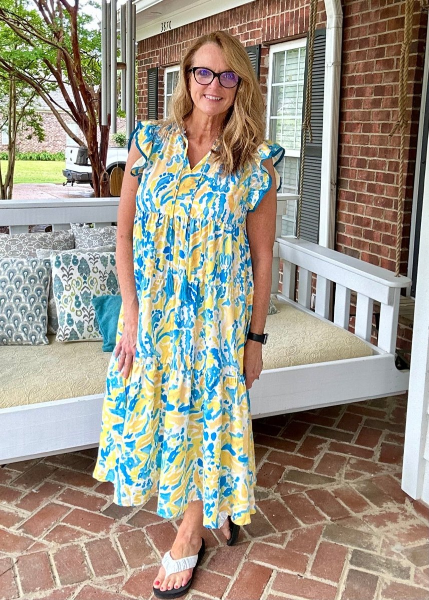 Lemonade Mix Midi Dress | Umgee - Umgee Dress -Jimberly's Boutique-Olive Branch-Mississippi