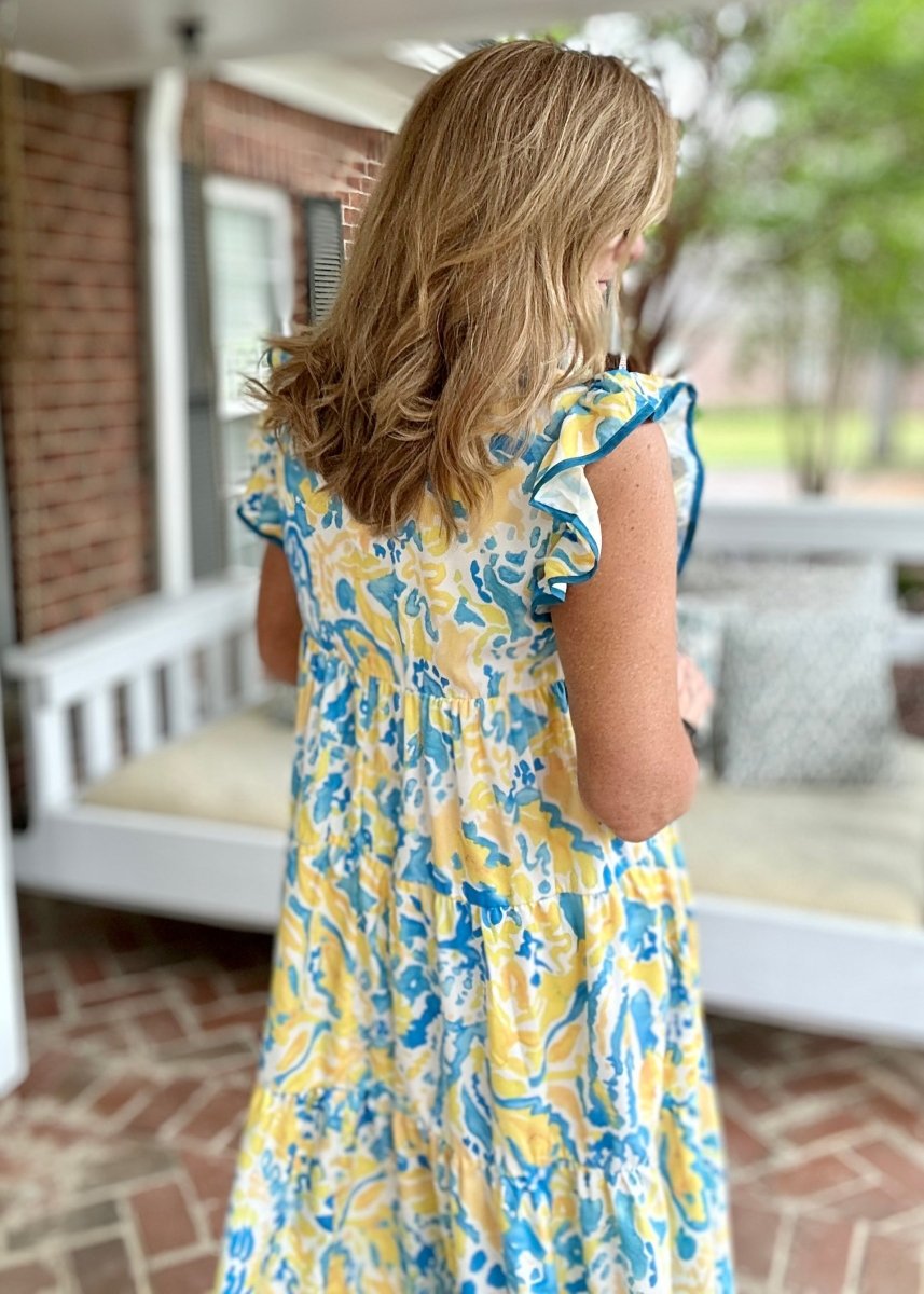 Lemonade Mix Midi Dress | Umgee - Umgee Dress -Jimberly's Boutique-Olive Branch-Mississippi