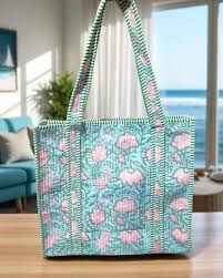 Lennon Blue and Pink Floral Tote Bag - Jimberly's Boutique - Olive Branch - Mississippi