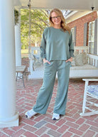 Lennon Scuba Crewneck & Pants Lounge Set - Dk Forest - lounge set - Jimberly's Boutique - Olive Branch - Mississippi