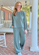 Lennon Scuba Crewneck & Pants Lounge Set - Dk Forest - lounge set - Jimberly's Boutique - Olive Branch - Mississippi