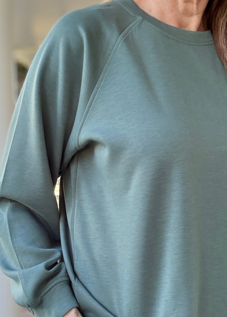 Lennon Scuba Crewneck & Pants Lounge Set - Dk Forest - lounge set - Jimberly's Boutique - Olive Branch - Mississippi