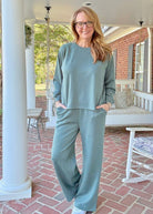Lennon Scuba Crewneck & Pants Lounge Set - Dk Forest - lounge set - Jimberly's Boutique - Olive Branch - Mississippi