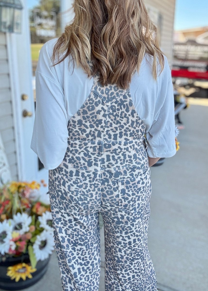 Leopard Print Adjustable Strap Overalls - Jimberly's Boutique-Olive Branch-Mississippi