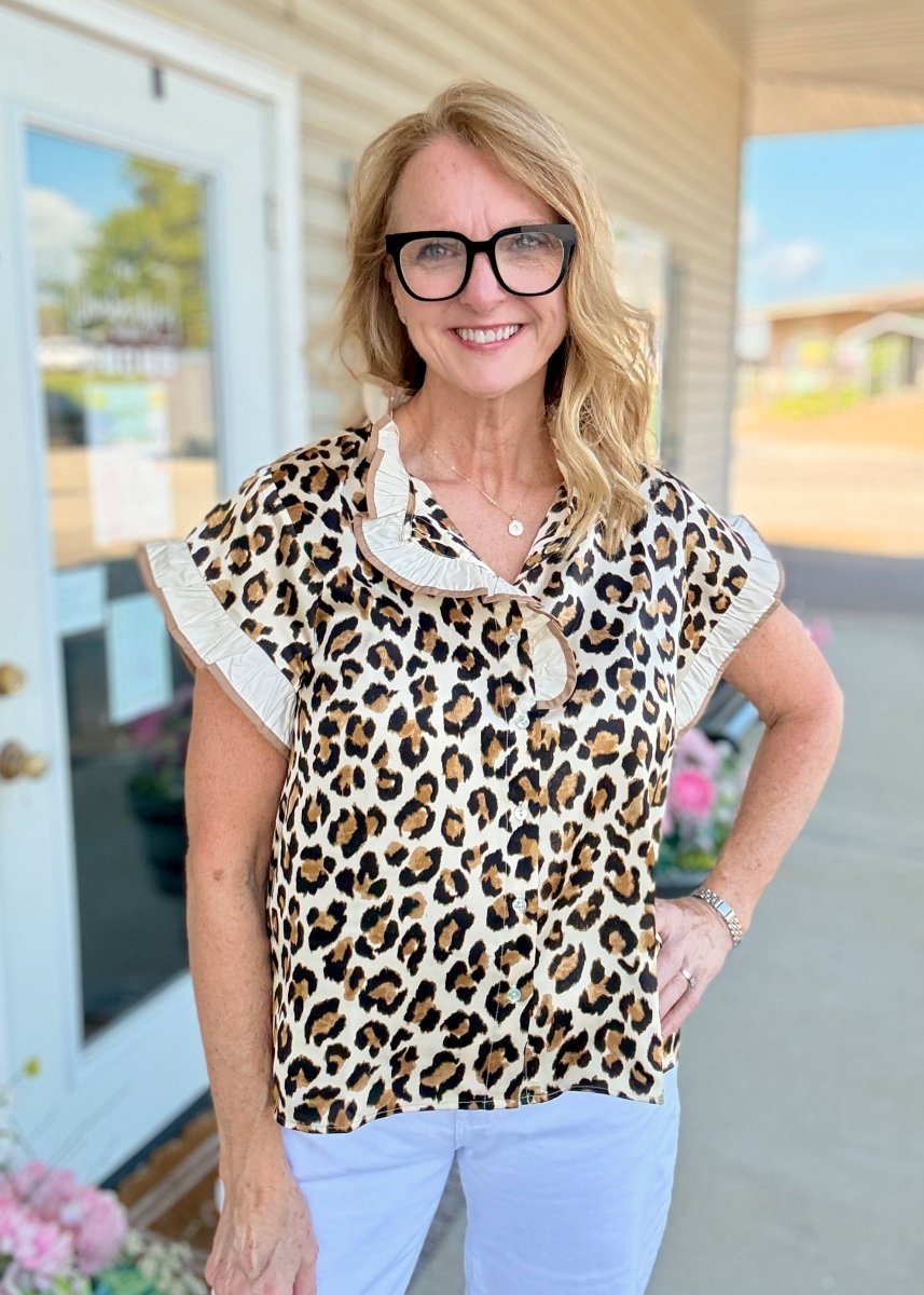 Leopard Ruffle Top | Jodifl - Jodifl Top -Jimberly's Boutique-Olive Branch-Mississippi