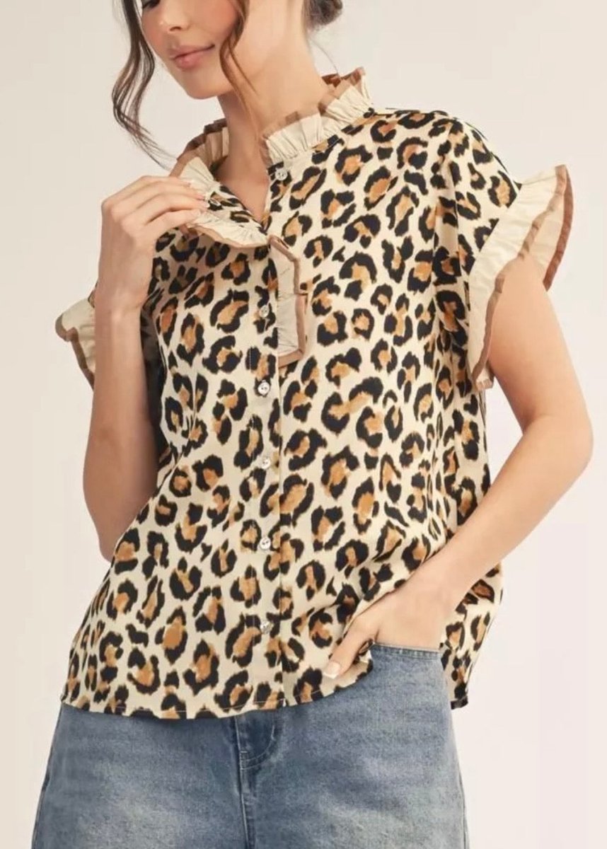 Leopard Ruffle Top | Jodifl - Jodifl Top -Jimberly's Boutique-Olive Branch-Mississippi