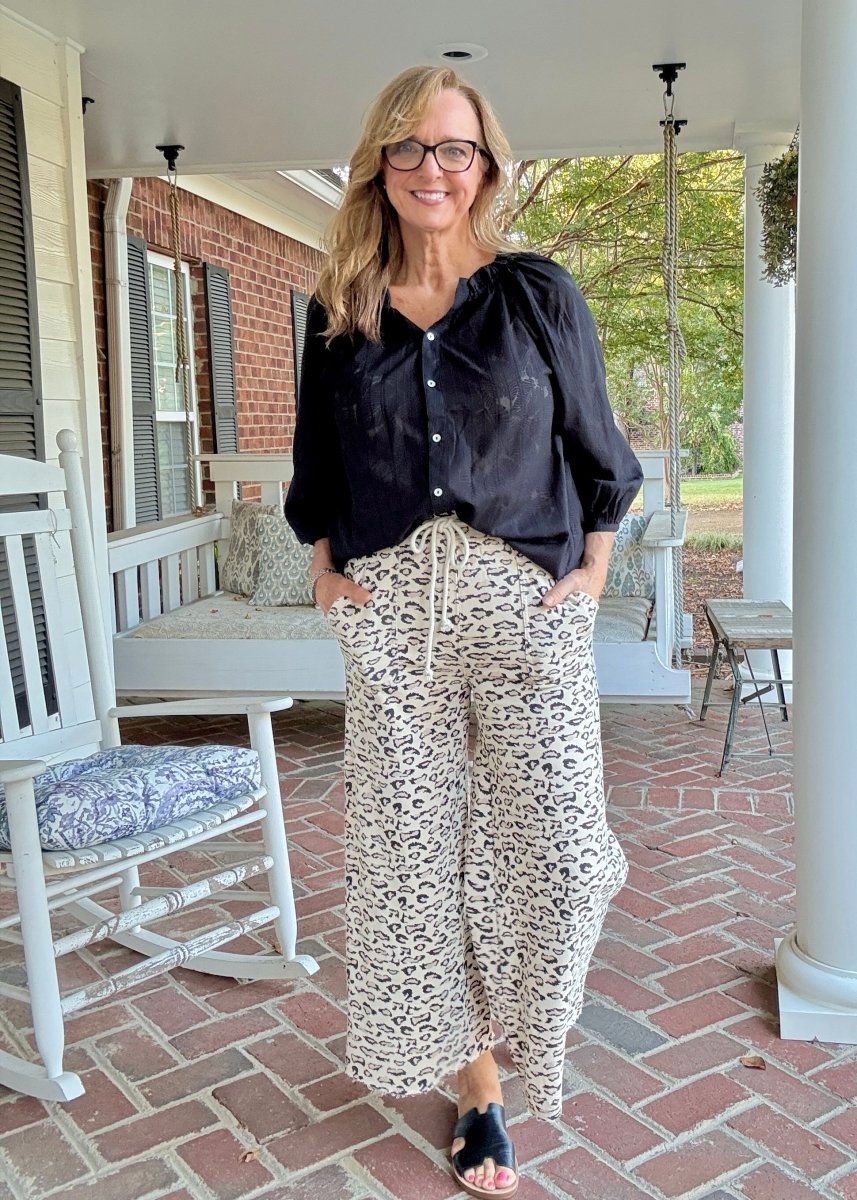 Leopard Terry Knit Pants - Mocha | Easel - casual pants - Jimberly's Boutique - Olive Branch - Mississippi