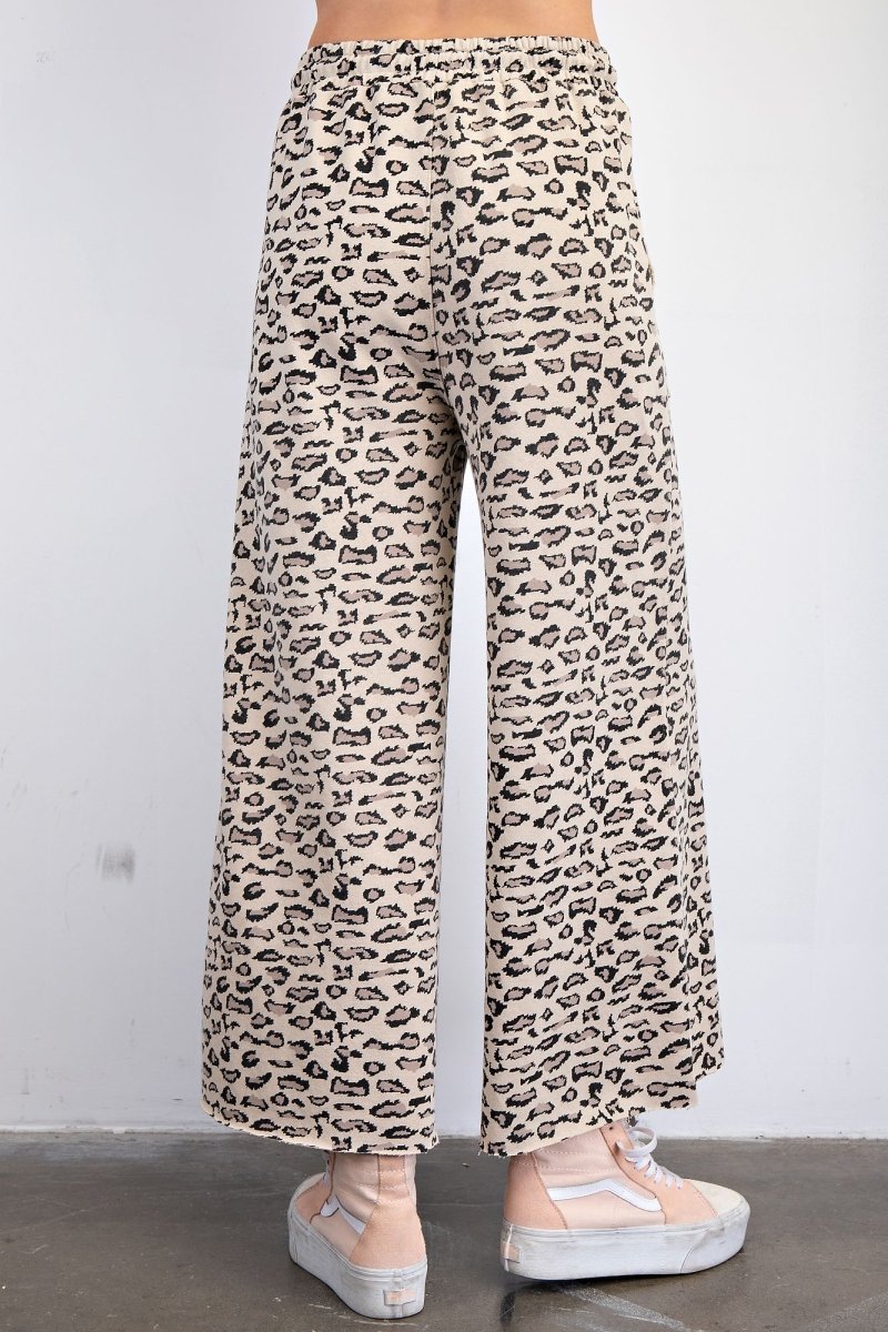 Leopard Terry Knit Pants - Mocha | Easel - casual pants - Jimberly's Boutique - Olive Branch - Mississippi