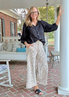 Leopard Terry Knit Pants - Mocha | Easel - casual pants - Jimberly's Boutique - Olive Branch - Mississippi