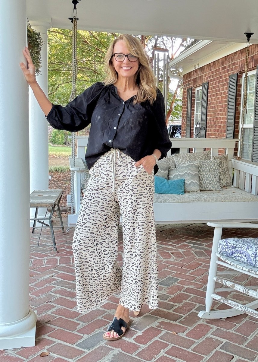 Leopard Terry Knit Pants - Mocha | Easel - casual pants - Jimberly's Boutique - Olive Branch - Mississippi