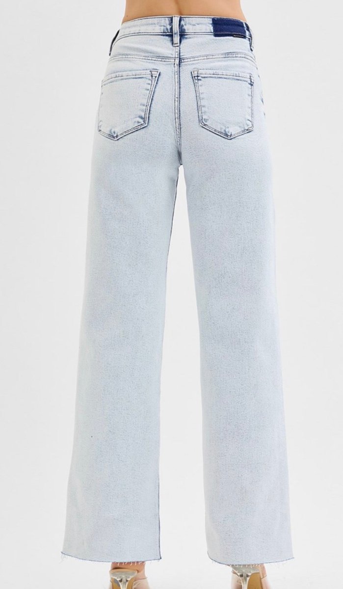 Light Wash High Rise Wide Leg Jeans | Risen - Barrel Jeans/Pants -Jimberly's Boutique-Olive Branch-Mississippi