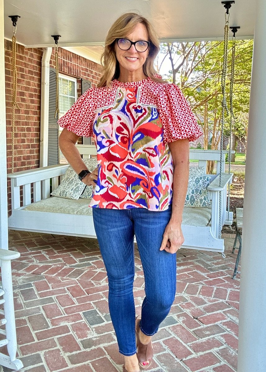 Limitless Print Top - Red Mix | Jodifl - Jodifl Top - Jimberly's Boutique - Olive Branch - Mississippi