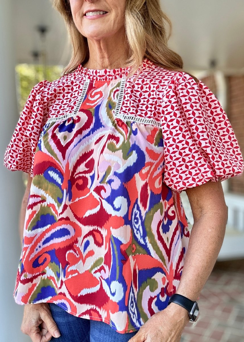 Limitless Print Top - Red Mix | Jodifl - Jodifl Top - Jimberly's Boutique - Olive Branch - Mississippi