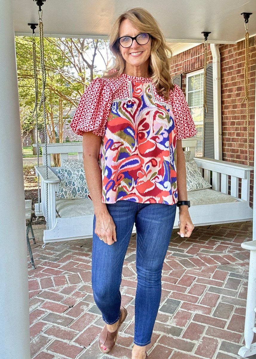 Limitless Print Top - Red Mix | Jodifl - Jodifl Top - Jimberly's Boutique - Olive Branch - Mississippi