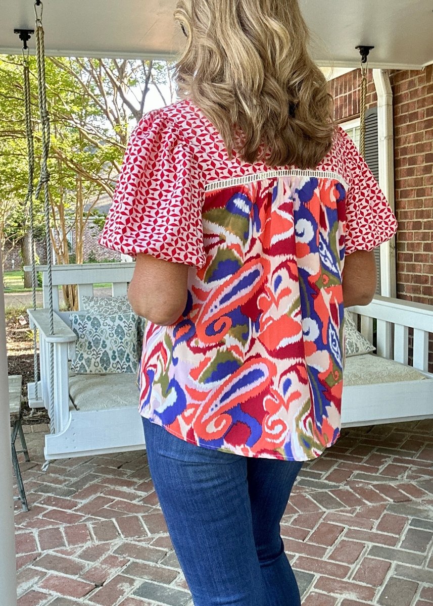 Limitless Print Top - Red Mix | Jodifl - Jodifl Top - Jimberly's Boutique - Olive Branch - Mississippi
