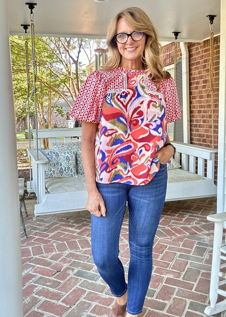 Limitless Print Top - Red Mix | Jodifl - Jodifl Top - Jimberly's Boutique - Olive Branch - Mississippi