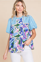 Limitless Print Top - Turquoise Mix | Jodifl - Jodifl Top - Jimberly's Boutique - Olive Branch - Mississippi