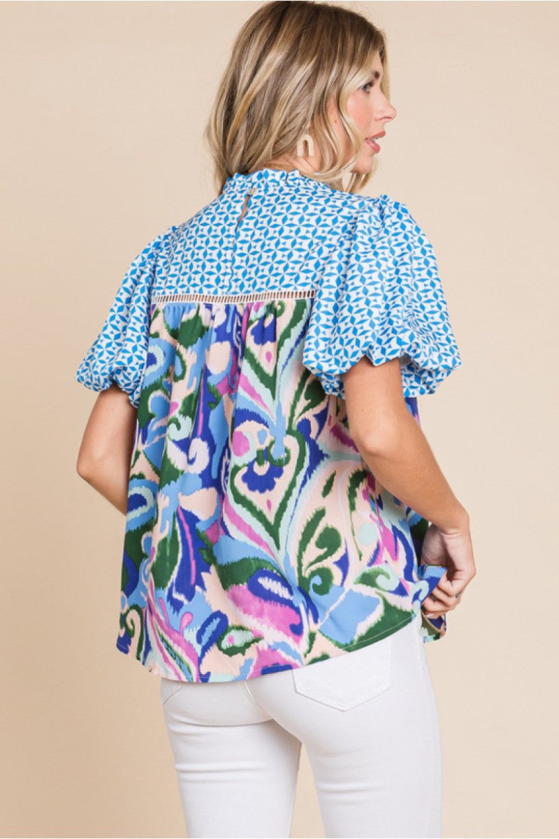 Limitless Print Top - Turquoise Mix | Jodifl - Jodifl Top - Jimberly's Boutique - Olive Branch - Mississippi