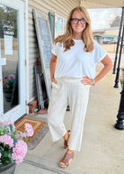 Linen Blend Crop Pants - Oatmeal | Umgee - casual pants - Jimberly's Boutique - Olive Branch - Mississippi