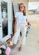 Linen Blend Crop Pants - Oatmeal | Umgee - casual pants - Jimberly's Boutique - Olive Branch - Mississippi