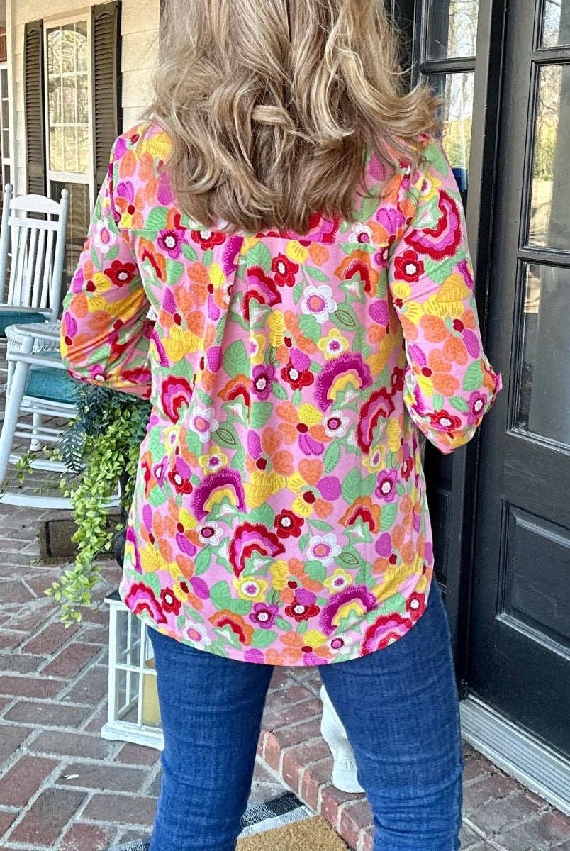 Lizzy Floral Mauve Multi Top | Dear Scarlett - Casual Top -Jimberly's Boutique-Olive Branch-Mississippi